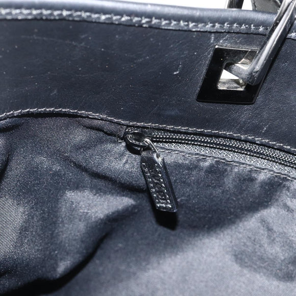 GUCCI GG Canvas Tote Bag Black Silver 31243 Auth 178818