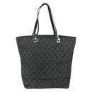 GUCCI GG Canvas Tote Bag Black Silver 31243 Auth 178818-13