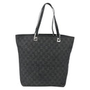 GUCCI GG Canvas Tote Bag Black Silver 31243 Auth 178818-2