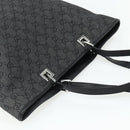 GUCCI GG Canvas Tote Bag Black Silver 31243 Auth 178818-6