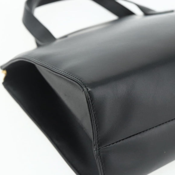 GUCCI Hand Bag Leather Black Gold 000 2058 0569 0 Auth 178820