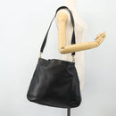 GUCCI Bamboo Shoulder Bag Leather 2way Black Gold 001 1577 Auth 178821-23