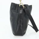 GUCCI Bamboo Shoulder Bag Leather 2way Black Gold 001 1577 Auth 178821-3