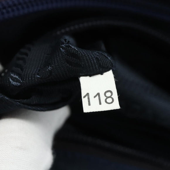 PRADA Tote Bag Nylon Navy Silver Auth 178825