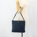 PRADA Tote Bag Nylon Navy Silver Auth 178825-26