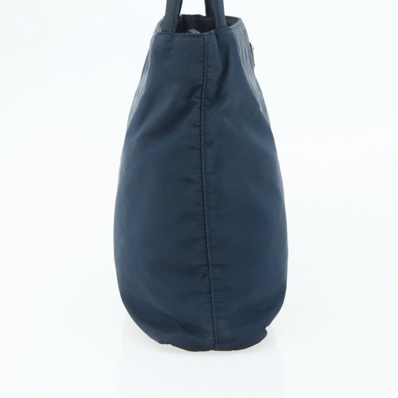 PRADA Tote Bag Nylon Navy Silver Auth 178825