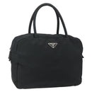PRADA Hand Bag Nylon Black Silver Auth 178826A-1