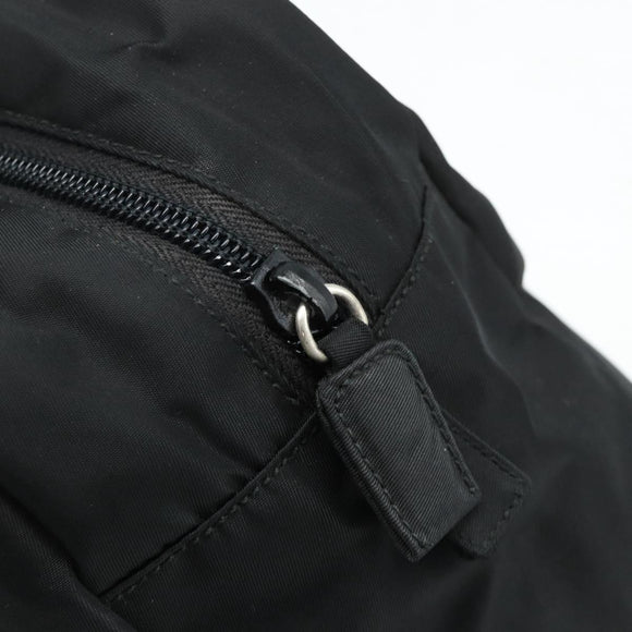 PRADA Hand Bag Nylon Black Silver Auth 178826A