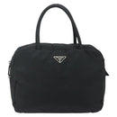 PRADA Hand Bag Nylon Black Silver Auth 178826A-2