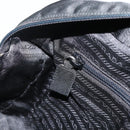PRADA Hand Bag Nylon Black Silver Auth 178826A-20