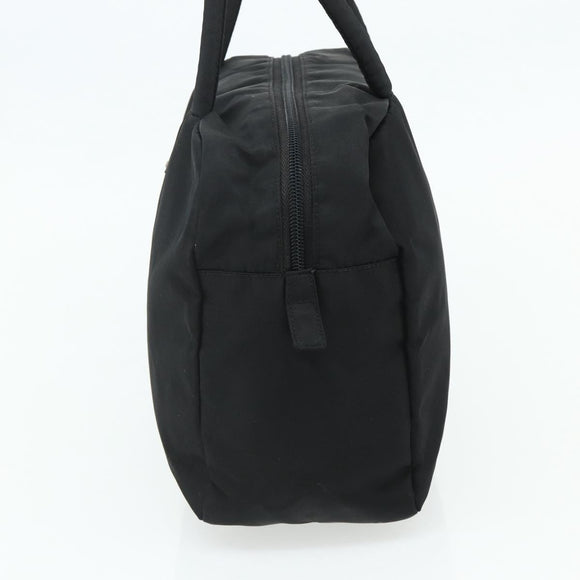PRADA Hand Bag Nylon Black Silver Auth 178826A