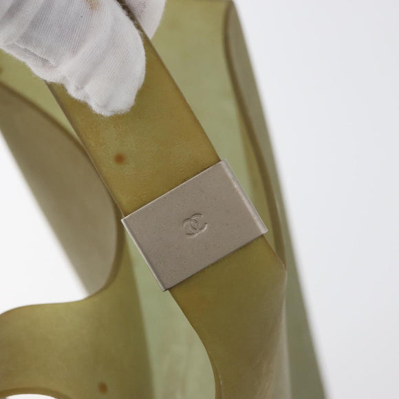 CHANEL Tote Bag Rubber Green Silver CC Auth 178827
