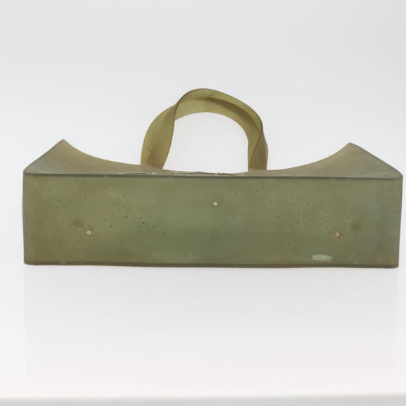 CHANEL Tote Bag Rubber Green Silver CC Auth 178827