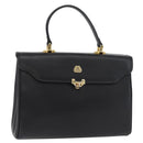 MORABITO Hand Bag Leather Black Gold Auth 178828A-1