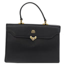 MORABITO Hand Bag Leather Black Gold Auth 178828A-13