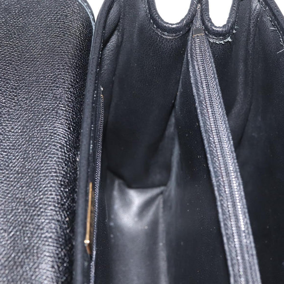 MORABITO Hand Bag Leather Black Gold Auth 178828A