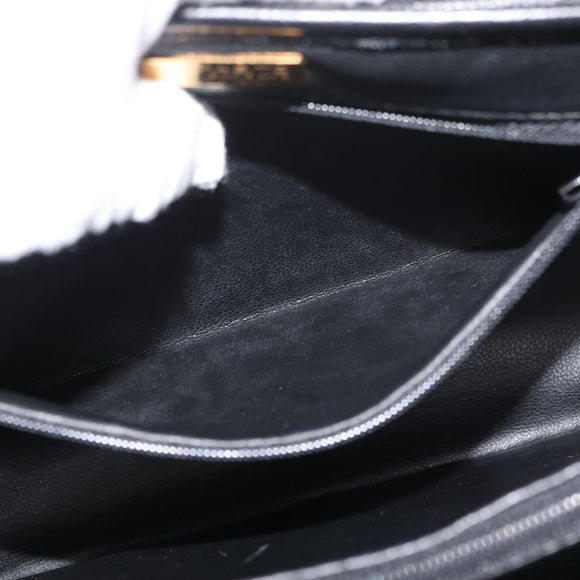 MORABITO Hand Bag Leather Black Gold Auth 178828A