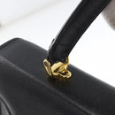 MORABITO Hand Bag Leather Black Gold Auth 178828A-9