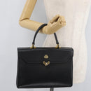 MORABITO Hand Bag Leather Black Gold Auth 178828A-28