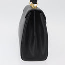 MORABITO Hand Bag Leather Black Gold Auth 178828A-4