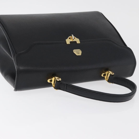 MORABITO Hand Bag Leather Black Gold Auth 178828A