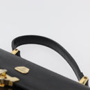 MORABITO Hand Bag Leather Black Gold Auth 178828A-8