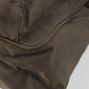 PRADA Schultertasche Nylon Beige Silber Auth 178834A-14