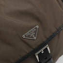 PRADA Schultertasche Nylon Beige Silber Auth 178834A-18