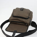 PRADA Schultertasche Nylon Beige Silber Auth 178834A-19