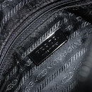 PRADA Schultertasche Nylon Beige Silber Auth 178834A-20