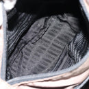 PRADA Schultertasche Nylon Beige Silber Auth 178834A-11