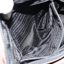 PRADA Schultertasche Nylon Beige Silber Auth 178834A-24