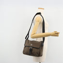 PRADA Schultertasche Nylon Beige Silber Auth 178834A-26