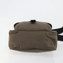 PRADA Schultertasche Nylon Beige Silber Auth 178834A-5