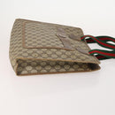 GUCCI GG Supreme Web Sherry Line Tote Bag PVC 4 Set Beige Brown Auth 178835-10