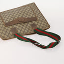 GUCCI GG Supreme Web Sherry Line Tote Bag PVC 4 Set Beige Brown Auth 178835-11