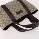 GUCCI GG Supreme Web Sherry Line Tote Bag PVC 4 Set Beige Brown Auth 178835-17