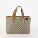 GUCCI GG Supreme Web Sherry Line Tote Bag PVC 4 Set Beige Brown Auth 178835-20