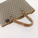GUCCI GG Supreme Web Sherry Line Tote Bag PVC 4 Set Beige Brown Auth 178835-23