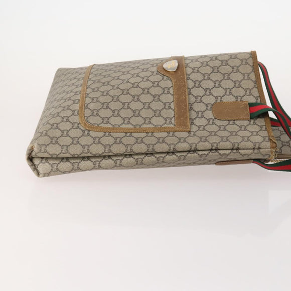 GUCCI GG Supreme GG Plus Web Sherry Line Bag PVC 4 Set Beige Ivory Auth 178836