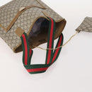GUCCI GG Supreme GG Plus Web Sherry Line Bag PVC 4 Set Beige Ivory Auth 178836-12
