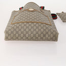 GUCCI GG Supreme GG Plus Web Sherry Line Bag PVC 4 Set Beige Ivory Auth 178836-13