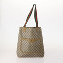 GUCCI GG Supreme GG Plus Web Sherry Line Bag PVC 4 Set Beige Ivory Auth 178836-2