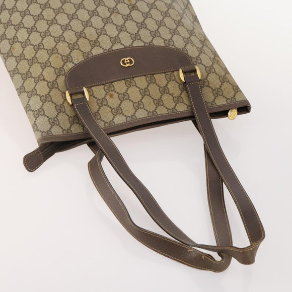 GUCCI GG Supreme GG Plus Web Sherry Line Bag PVC 4 Set Beige Ivory Auth 178836