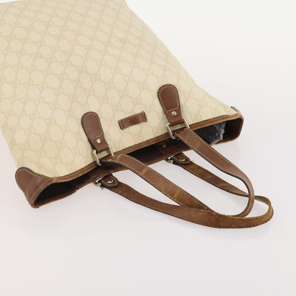 GUCCI GG Supreme GG Plus Web Sherry Line Bag PVC 4 Set Beige Ivory Auth 178836