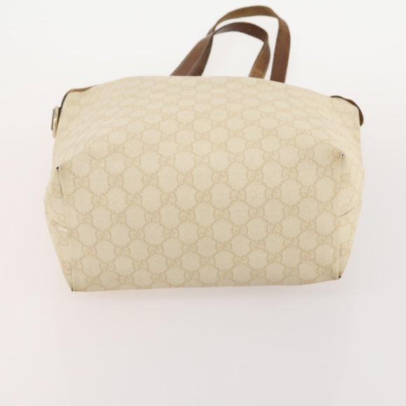 GUCCI GG Supreme GG Plus Web Sherry Line Bag PVC 4 Set Beige Ivory Auth 178836