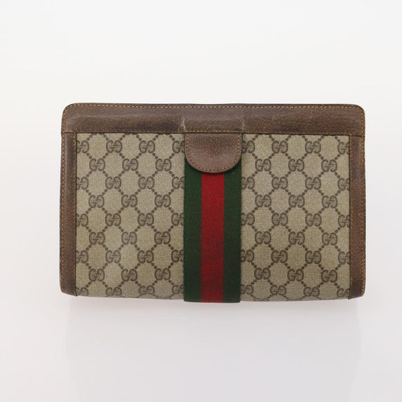GUCCI GG Supreme Micro GG Supreme Bag PVC 5 Set Beige Navy Auth 178838