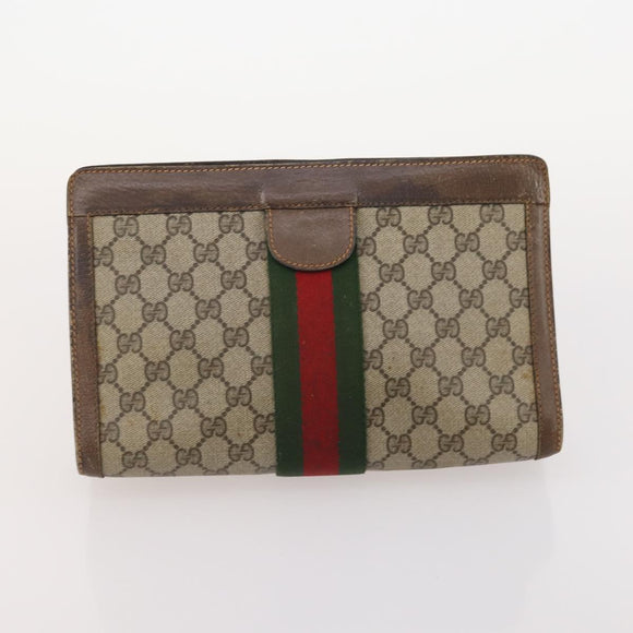 GUCCI GG Supreme Micro GG Supreme Bag PVC 5 Set Beige Navy Auth 178838