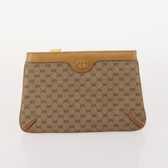 GUCCI GG Supreme Micro GG Supreme Bag PVC 5 Set Beige Navy Auth 178838