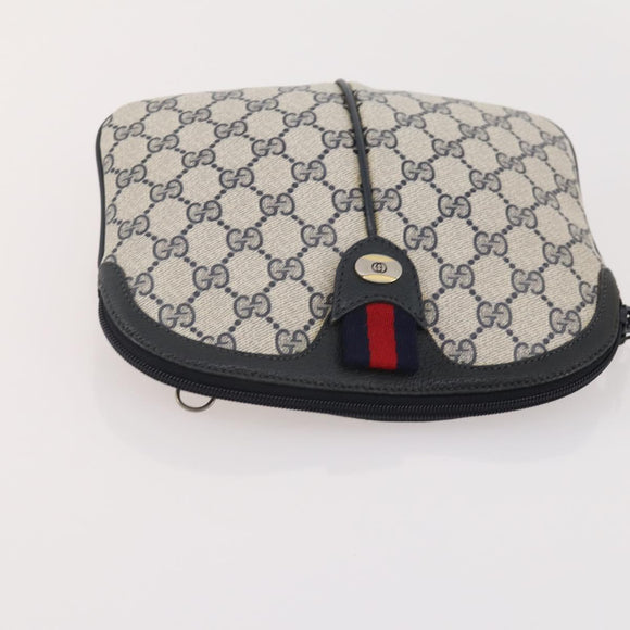 GUCCI GG Supreme Micro GG Supreme Bag PVC 5 Set Beige Navy Auth 178838